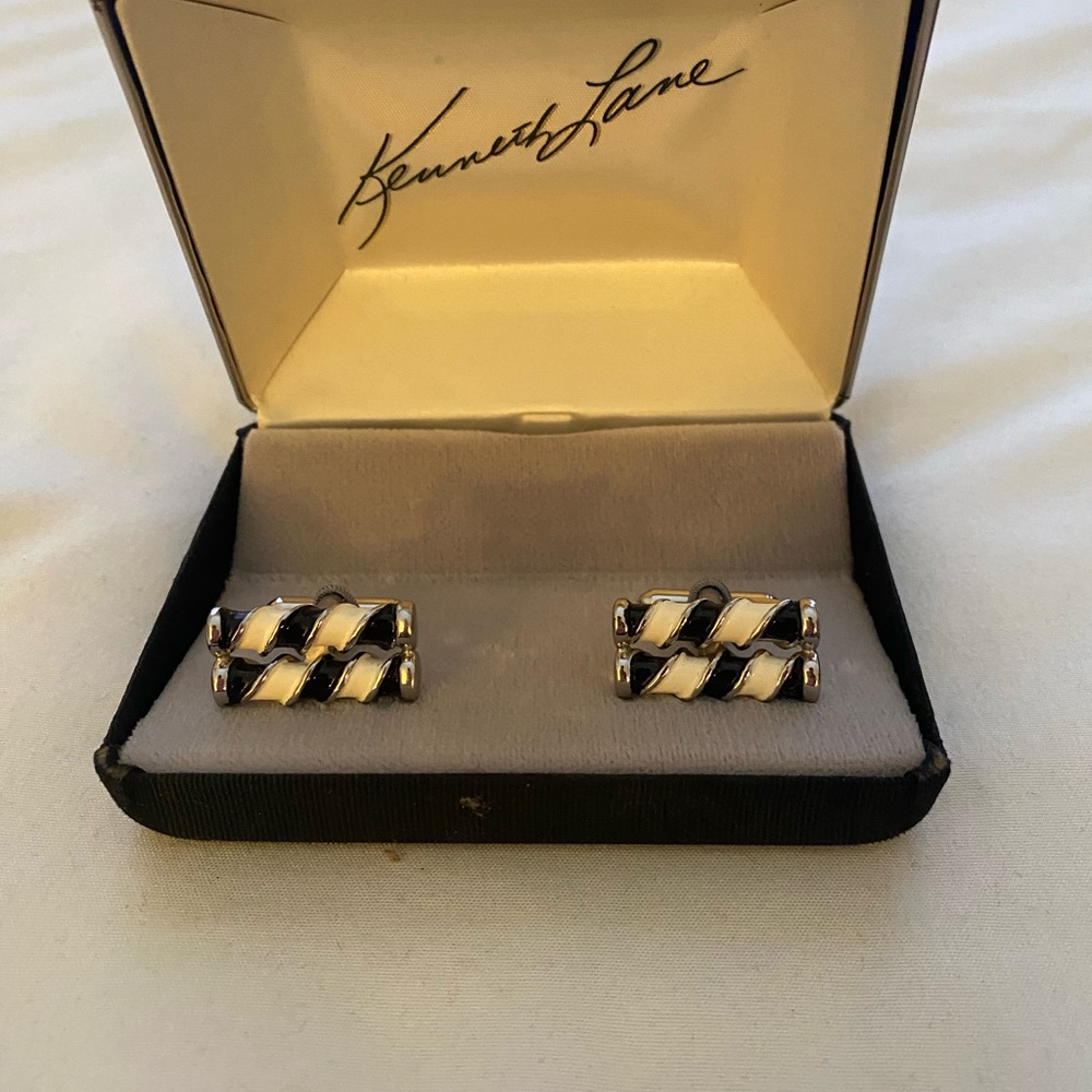 Kenneth Jay Lane Vintage Silver Plated Cufflinks